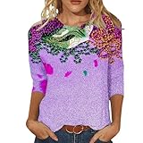 HUIFUAO Karnevals-Oberteil für Damen, glitzernde Pullover für Damen,...