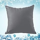 ATsense Kühlender Kissenbezug 40x40 cm 2er Set, Satin Grau Kissenbezug,...
