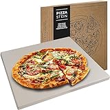 Heidenfeld Pizzastein | Pizza Stein für Backofen und Grill - Cordierit -...