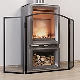 Kingson Schwarzes Kaminschutzgitter – 96,5 x 61 cm...
