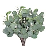 YYTOL Künstliche Eukalyptus Deko 12 Stück Künstlicher Eukalyptus...