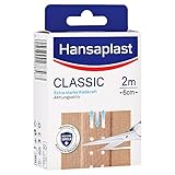 Hansaplast Classic Pflaster (2 m x 6 cm), zuschneidbare Wundpflaster mit...