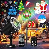 MOSSNDAR Projektor Weihnachten Aussen, 16HD Multi-festivals Slides LED...