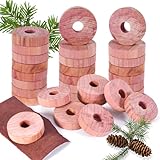 Yeecka 32 Stück Zedernholz Mottenschutz Ringe, Naturprodukt Mottenschutz...