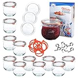 MamboCat 12er WECK-Einkochset | 12 Tulpengläser 370 ml + 12 Glas-Deckel...