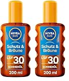 NIVEA SUN Schutz & Bräune Sonnenöl Spray LSF 30 (200 ml), Sonnencreme mit...