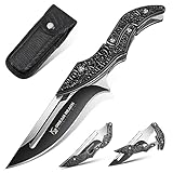 Dream Reach klappmesser Zweihandmesser - D2 Stahl Taschenmesser für...