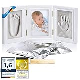 all Kids United® Baby Bilderrahmen Abdruck-Set - Gips-Abdruck Fotorahmen...