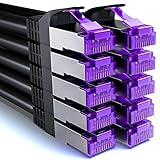 deleyCON 10x 0,25m CAT7 Netzwerkkabel - 10 Gigabit - Kurzes 25cm RJ45...