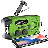 Efluky Solar Radio AM/FM Kurbel-Radio USB Wiederaufladbar Notfallradio, Led...