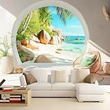 Fototapete Strandpalmenlandschaft 350x256 cm Wandtapete, Vliestapete...