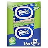 Tempo Feuchte Toilettentücher 'Sanft & Sensitiv' - Megapack - 16 Packungen...