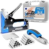 EFFEKTWERK Handtacker Set - TÜV GS geprüft - Tacker für Holz Stoff...