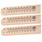 NULYLU 3 Stück Holzthermometer für Innen und Außen Wandmontage...