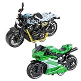 SHDIEHJFMLDH 2 Stück Legierung Motorrad Spielzeug,Pull Bac Fahrzeug...