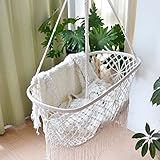 Baby Wiege Hängebett Boho Style Hängematte Wiege mit Quaste Seite Komfort...