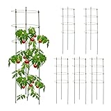 Relaxdays Rankhilfe 6er Set, Metall & Kunststoff, 90 cm hoch, 4...
