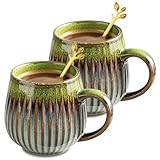 2 Stück Kaffeetasse Groß, 500ml Kaffeetasse aus Keramik mit...