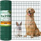 Amagabeli 1M X 25M Gartenzaun Zaun PVC-beschichteter 100 x 50mm 2.1 mm...