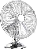 Sichler Haushaltsgeräte Ventilator Vintage: Vollmetall-Tisch-Ventilator im...