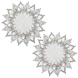 2 Stück Leinen Runde Tischdecke, 38 × 38 cm Tischdecke Leinen...