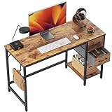 CubiCubi Schreibtisch mit 2 Schubladen und Kopfhörerhaken, 100×50×75cm...