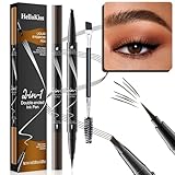 1 Stück Augenbrauenstift Wasserfest, 2-in-1 Dual-Ended Microblading...