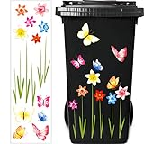 Mülleimer Blumen Aufkleber Wetterfest Eimer Dekorative Aufkleber...
