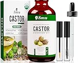 Kanzy Rizinusöl Bio Kaltgepresst 100ml, Organic Castor Oil for Hair Growth...