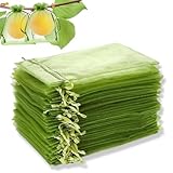 ZORVYN 30 Stücke Traubenschutzbeutel Organzasäckchen Kordelzug Organza...