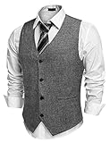 COOFANDY Anzugweste für Herren Elegant Hochzeit Weste Klassische...