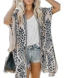 Damen Kimono Cardigan Strand Sommer, Loose Lange Boho Bikini Cover Up,...