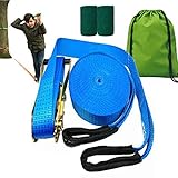 25 m Multifunktions-Slackline-Kit mit Trainingsschnur, ideal für Anfänger...