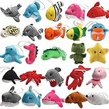 SWUNXION 25 Stück Mini-Ozean-Tier-Plüsch-Spielzeug, Meerestiere,...