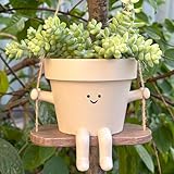 Vovkokc Hängende Blumentöpfe mit Schaukel Gesicht, Niedlicher Blumenkopf,...