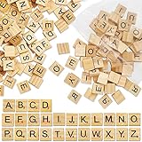 Oulesvte 100 Stück Scrabble Buchstaben Holz a bis Z Puzzle, Holz Fliesen...