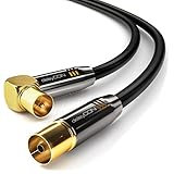 deleyCON 1,5m 4K TV Antennenkabel Koaxialkabel - 4K Ultra-HD Full HD HDTV -...
