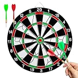 Dartscheibe Set,inkl.Dartpfeile Metallspitze, Sisal Steeldartscheibe Kork...