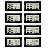 8 Stück Hygrometer Thermometer, Mini Digital Hygrometer mit LCD, indoor...
