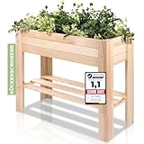 PATKAR® Hochbeet Holz 81x33x70cm [RÜCKENSCHONENDE HÖHE] - Premium...