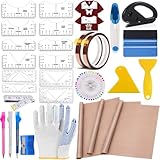QUKLOGEN Sublimations Shirt Werkzeug Set 68 Pcs T-Shirt Lineal Leitfaden...