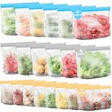 Cisivis 20er Pack Wiederverwendbare Aufbewahrungsbeutel, Gefrierbeutel und...