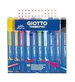 Giotto Turbo Pro, Fasermaler mit doppelter Spitze, 10 Farben im Etui