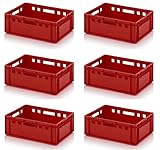 kistenkind 6x Fleischkiste E2 60x40x20 Metzgerkiste Eurofleischkiste rot...