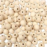 TOAOB 10mm 100 Stück Holzperlen Runde Natürliche Lose Spacer Perlen für...