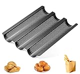 ETiME Baguette Backblech Baguetteform Baguetteblech für 3 Baguettes mit...