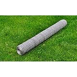 Mokuyary Drahtzaun für Hühner Verzinkter Stahl 25x1 m Silbern Gartenzaun...