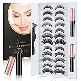 URAQT Magnetische Wimpern, Magnetische Flüssiger Eyeliner, 3D Dicke Lange...