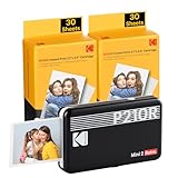 KODAK Mini 2 Retro 4PASS Mobiler Fotodrucker (5,3x8,6cm) - Paket met 68...