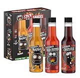 3er Set Grillsauce Spicy Sauces mild bis extrem scharf Chillisauce, Milde...